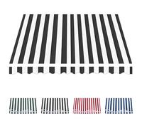 Tissu en polyester imperméable pour auvent extérieur, matériau de rechange pour balcon, jardin et auvent à pince - Largeur : 1,5/2/2,5/3/3,5/4 m - Noir - 4 x 2,50 m
