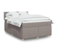 Tissu en polyester ressorts ensachés Lit avec sommier Taupe 160x200 cm | Sommier lits matelas ensachés Taupe 160x200 cm Tissu polyester confort haut de gamme avec tête de lit surmatelas