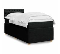 Tissu en polyester ressorts ensachés lit complet 100x200 cm Noir