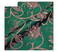 Tissu en satin fluide et soyeux, Tissu satiné à fleurs en brocart multicolore 50-200x75cm for la couture de kimono Cheongsam(Dark Green,100x75cm(1m))