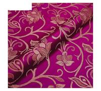 Tissu en satin fluide et soyeux, Tissu satiné à fleurs en brocart multicolore 50-200x75cm for la couture de kimono Cheongsam(Rose Red,100x75cm(1m))