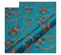 Tissu en satin fluide et soyeux, Tissu satiné à fleurs en brocart multicolore 50-200x75cm for la couture de kimono Cheongsam(Haqing,100x75cm(1m))