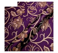 Tissu en satin fluide et soyeux, Tissu satiné à fleurs en brocart multicolore 50-200x75cm for la couture de kimono Cheongsam(Crimson,100x75cm(1m))