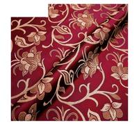 Tissu en satin fluide et soyeux, Tissu satiné à fleurs en brocart multicolore 50-200x75cm for la couture de kimono Cheongsam(Maroon,100x75cm(1m))
