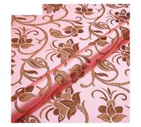 Tissu en satin fluide et soyeux, Tissu satiné à fleurs en brocart multicolore 50-200x75cm for la couture de kimono Cheongsam(Pink,100x75cm(1m))