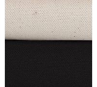 Tissu en toile de coton naturel,10oz Noir & Écru, par Neotrims. Pour Broderie, Peinture. Rembourrage léger de poids moyen, 150cms Large. [Black, Canvas 297gsm, 1 Meter]