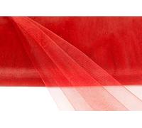 Tissu en tulle - 10 m - 150 cm - Tissu décoratif - Pour carnaval, mariage, décoration - Rouge - 250