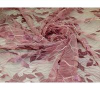 Tissu en Tulle Brodé en Dentelle Rose Foncé - Les Tissus au Mètre