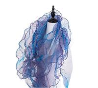 Tissu en tulle plissé de 8 m de long - Tissu en organza à volants de 12 cm de large pour robes, cols, manches, décoration, coussin, bricolage, couture (bleu illusion)