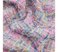 Tissu En Tweed Tissu tweed en laine à motif treillis violet for femme, idéal for manteau, jupe et veste d'automne. Teinture fil faire soi-même