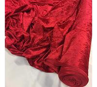 Tissu en velours écrasé extensible de 150 cm de large Rouge