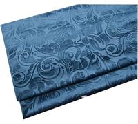 Tissu en velours gaufré Tissu de velours de polyester de relief par fleur 145x100cm multicolore for coudre des métiers(Blue)