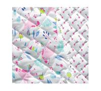 Tissu enfant matelassé coton licorne vendu au mètre(...) - 0001 Blanc