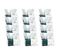 Tissu facial - PALPE DE BOIS INDIVIRALE 12 PACKS 17.5X14CM Soft 4-PLY | Papier Tissuè, forte absorption, nettoyage de nez, essuyage du visage, serviettes de voyage | Maison, voiture, cuisine, salle de