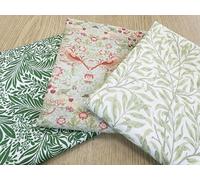 Tissu Fat Quarter - William Morris vert sauge - Imprimé floral oiseau