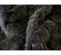 tissu fausse fourrure de luxe BADGE GRIS - Gris, 1Mtr - 150cmx100cm