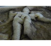 Tissu FAUSSE FOURRURE SUPER LUXE Matériel - Supersoft Blanc/marron husky - 1Mtr - 150cmx100cm - 60"x39" in