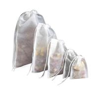 tissu filtrant Lot de 100 sachets de thé biodégradables, jetables, de grande taille, for infusion de thé en vrac, épices, herbes, avec ficelle, filtres hermétiques(100Pcs-12 x 16cm)