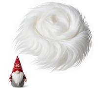 Tissu fourrure blanche, 5x150cm, pour bricolage Halloween Noël | Fourrure touffue et douce, pour cheveux du Père Noël, barbes de gnomes, costumes, décorations de Noël