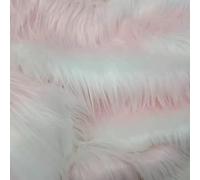 Tissu imitation fourrure 170 x 50 cm de long en velours chaud adapté for les vêtements, robes, sacs, couture, artisanat, fournitures de bricolage, accessoires, toiles de fond, cosplay.(White Pink)