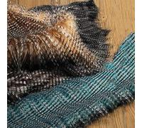 Tissu imitation plumes de paon de luxe, fausse fourrure lisse de 60 mm, for bricolage, vêtements, décoration de la maison, châle, écharpe, couverture, canapé, cosplay, 160 x 50 cm(Black)