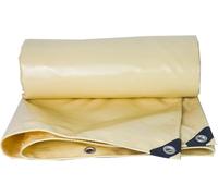 Tissu Imperméable Bâche en PVC Beige 1x1.5m 1.2x1.5m 1.8x2.4m 2x3m 3x4m 4x4m 5x5m Raiproof Tissu avec Oeillets Feuille De Grudin Pliable, One Color, 3x3m(9.8ftx9.8ft)