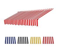 Tissu imperméable et résistant aux déchirures pour auvent d'extérieur - Protection UV - Rayures rouges et blanches - 2,5 m