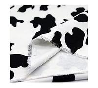 Tissu Imprimé Vache Tissu en Coton Noir et Blanc Tissu Sergé à Imprimé Animal Matériel de Tissu D'artisanat pour Manteaux, Jupes, La Décoration de La Maison(Largeur:1,5 m)(Size:1 m)
