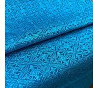 Tissu Jacquard En Brocart De Soie Damassé,Veine Florale Vintage Pour Coudre Manteau,Rideau,Nappe,Coussin De Canapé Et Jupe,Vêtements - Type Lack-Blue-50cm X 75cm