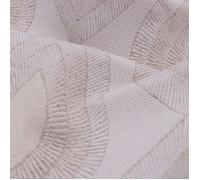 Tissu jacquard mixte tissé teint motif géométrique MAMA beige Ecru/Lin