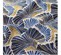 Tissu jacquard polyester et coton 388 g/m² ANKARA bleu
