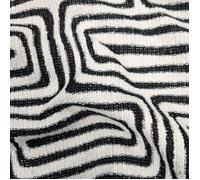 Tissu jacquard polyester et coton 408 g/m² motif géométrique collection GOBI noir et blanc