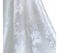 Tissu Jacquard Satin,Brocart Fleuri,Tissu Injbergame Doux Pour Robe Ou Solution Stery - Type 1 Off White-150cmx5m