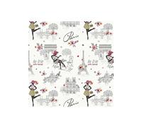 Tissu jacquard tissé Paris CHIC vendu au mètre(...) - Ecru/rouge Ecru