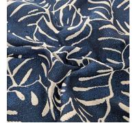 Tissu jacquard tissé teint coton et polyester 388 g/m² ANTHEA bleu