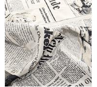 Tissu jacquard tissé teint NEWS motif journal mixte 290 g/m² noir