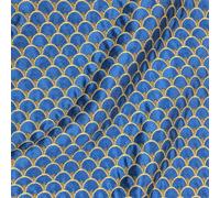 Tissu jacquard tissé teint polyester 186 g/m² motif écaille collection DRAGON bleu