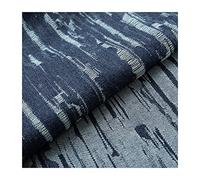Tissu jean Tissu denim jacquard Denim de coton délavé Matériel de couture 0,7 mm d'épaisseur pour jeans, jupes, shorts, manteaux, travaux manuels 160 cm de large(Bleu foncé)(Size:1.6x2.0 m (62x78 in))