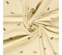 Tissu Jersey Coton imprimé Dogs teckel sur fond Beige - Par 50 cm