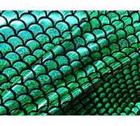 Tissu jersey écailles de sirène - Spandex Lycra - Matériau extensible dans les deux sens - 150 cm de large - 7 couleurs (vendu au mètre) (vert)