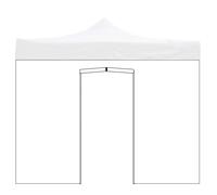 Tissu latéral étanche 3 x 2 m blanc avec porte enroulable pour gazebo refermable