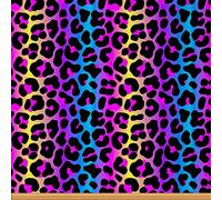 Tissu Léopard Tissus Au Metre,Imprimé Léopard Safari Luxueux Et Lumineux Tissu 184x150cm,D'Extérieur Sur Le Thème De La Faune,À Rayures Arc-En-Ciel Violet Bleu