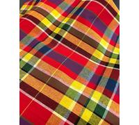 Tissu Madras Antillais Guadeloupe - par 50cm - 11 Coloris Oeko-Tex® 150g/m² Pour Costumes, Ameublement, Robes, Jupes antillaises (rouge noir bleu)