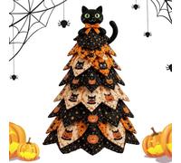 Tissu matelassé DIY - Ensemble 3D rembourré doux et épais - Sorcières de chat noires | Kit de couture et de bricolage d'Halloween pour adultes, amoureux des chats, familles, enfants et