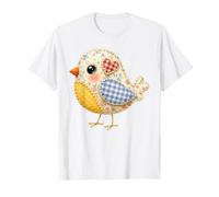 Tissu matelassé Motif Oiseau Patchwork T-Shirt