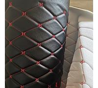 Tissu Matelassé Noir en Simili Cuir Synthétique au Mètre pour Meubles, Vinyle Étanche pour Automobile, Sol, Canapé, Coussin, DIY, Art, Craft, Couture et Dé (Couleur: Noir)