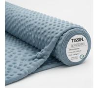 Tissu Minky Bulle Ultra Doux - Jean - Coupon 100x150Cm - Velours Moelleux pour Couverture Bébé, Plaid, Doudou, Peluche et Accessoires Couture et Puériculture - Oeko-Tex - Projet Couture DIY