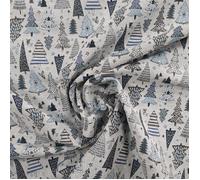 Tissu mixte tissé teint motif festif esprit noël CELEBRATION bleu Ciel