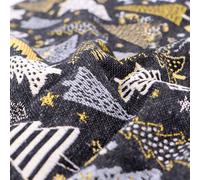 Tissu mixte tissé teint motif festif esprit noël CELEBRATION gris Graphite