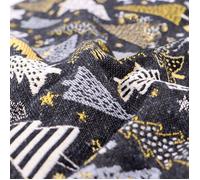 Tissu mixte tissé teint motif festif esprit noël CELEBRATION gris Graphite
